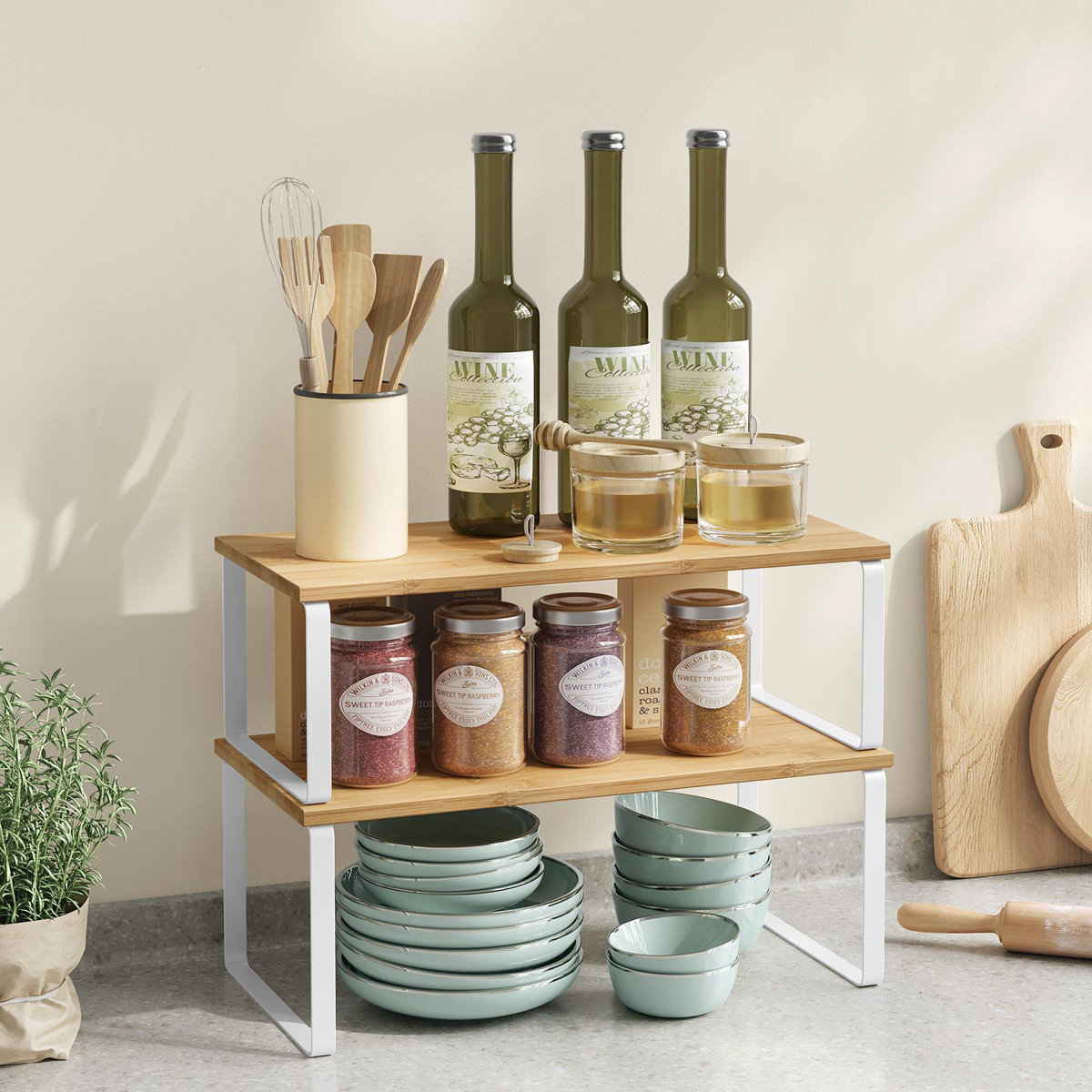 Stackable Cabinet Organizer Shelf (Set of 2)